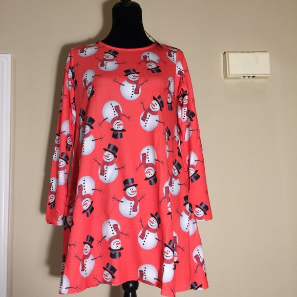 MISSLOOK Tunic Top M/L Holiday Snowman Christmas - Picture 8 of 15